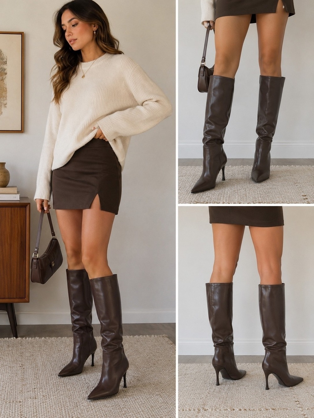 Pointed Toe Stiletto Boots 245 cm Y2K.